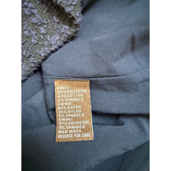 J.McLaughlin Navy Textured Button-Up Jacket 3/4 Sleeve Women’s Outerwear Cotton - Picture 8 of 10